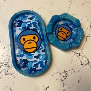 Blue Baby Ape Camo Tray and Ashtray Set